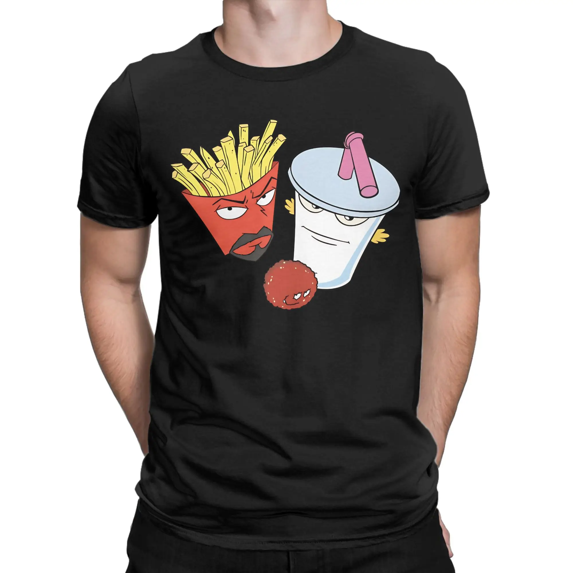 Leisure Frylock Meatwad Master Shake Aqua Teen Hunger Force T-Shirts Men Round Neck T Shirts  Short Sleeve Tee Shirt Clothing