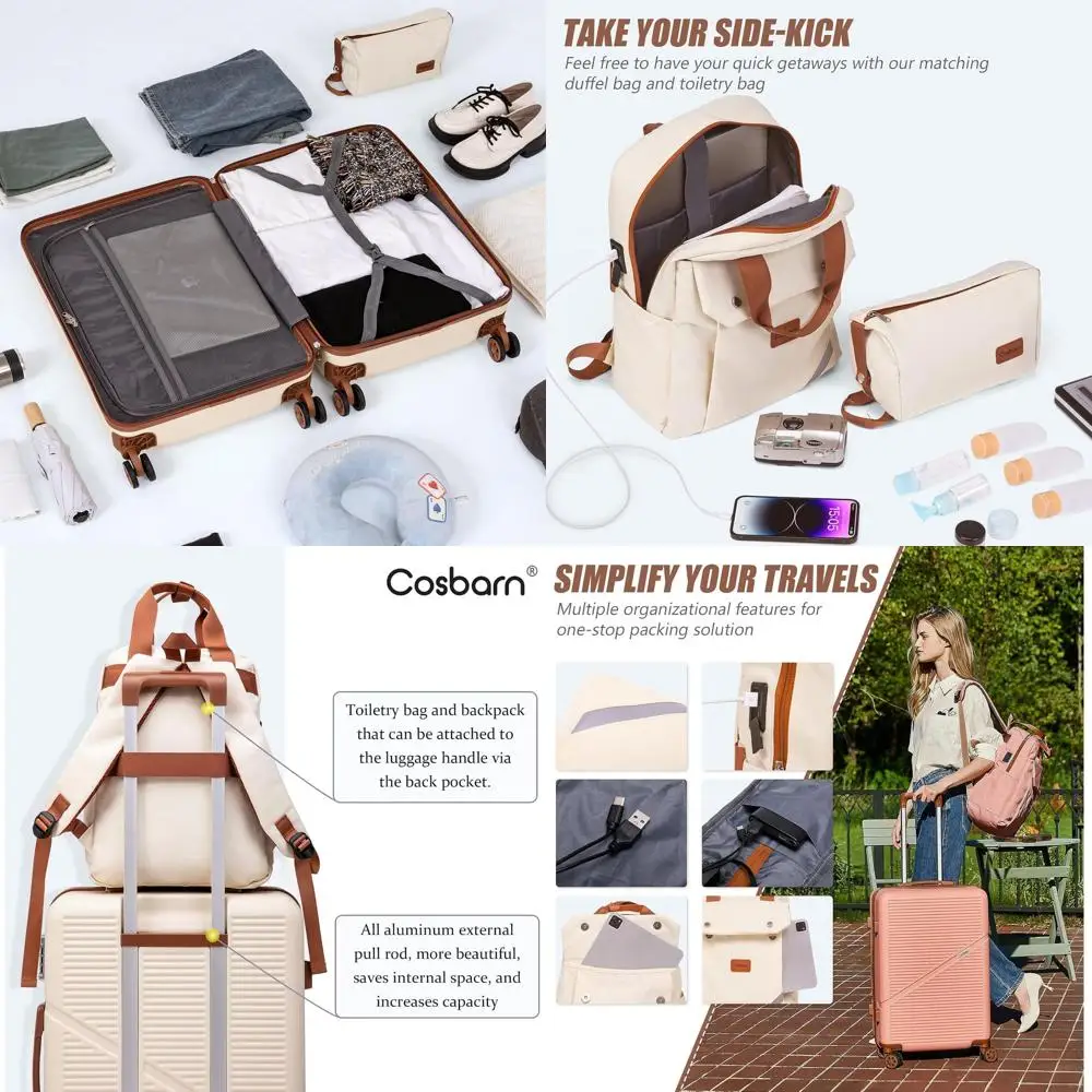 

Compact 3-Piece Luggage Set: 22x14x9, 20 Airline-Approved, Lightweight ABS with Wheels & TSA Lock