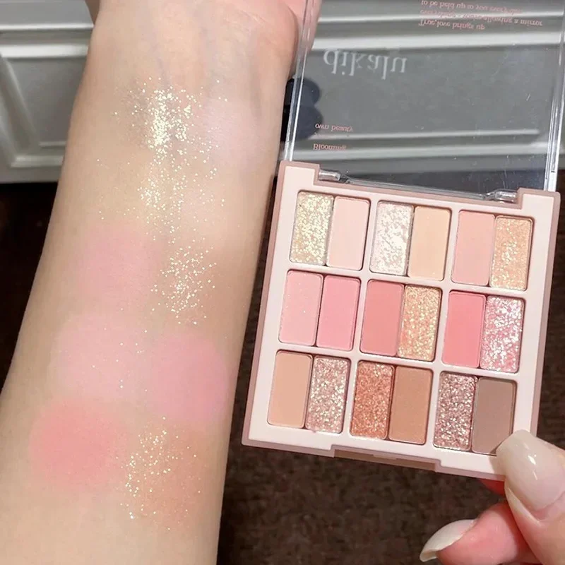 Paleta de maquillaje rosa y púrpura, 18 colores, bloqueo de sombra de ojos, maquillaje coreano, sombra de ojos de Color helado, Cosméticos de verano