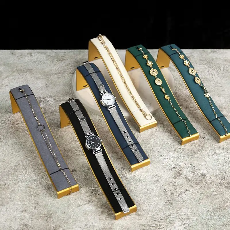 High-end Jewelry Display Stand For Single Bracelets Watch Show Rack shopping mall counter light luxury velvet Show Props