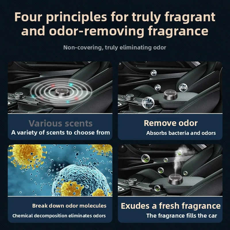 Intelligent Car Aromatherapy with Aluminum Alloy Seat Type Aromatherapy Device for Car Start-up, Gulong Atomized Aerosol