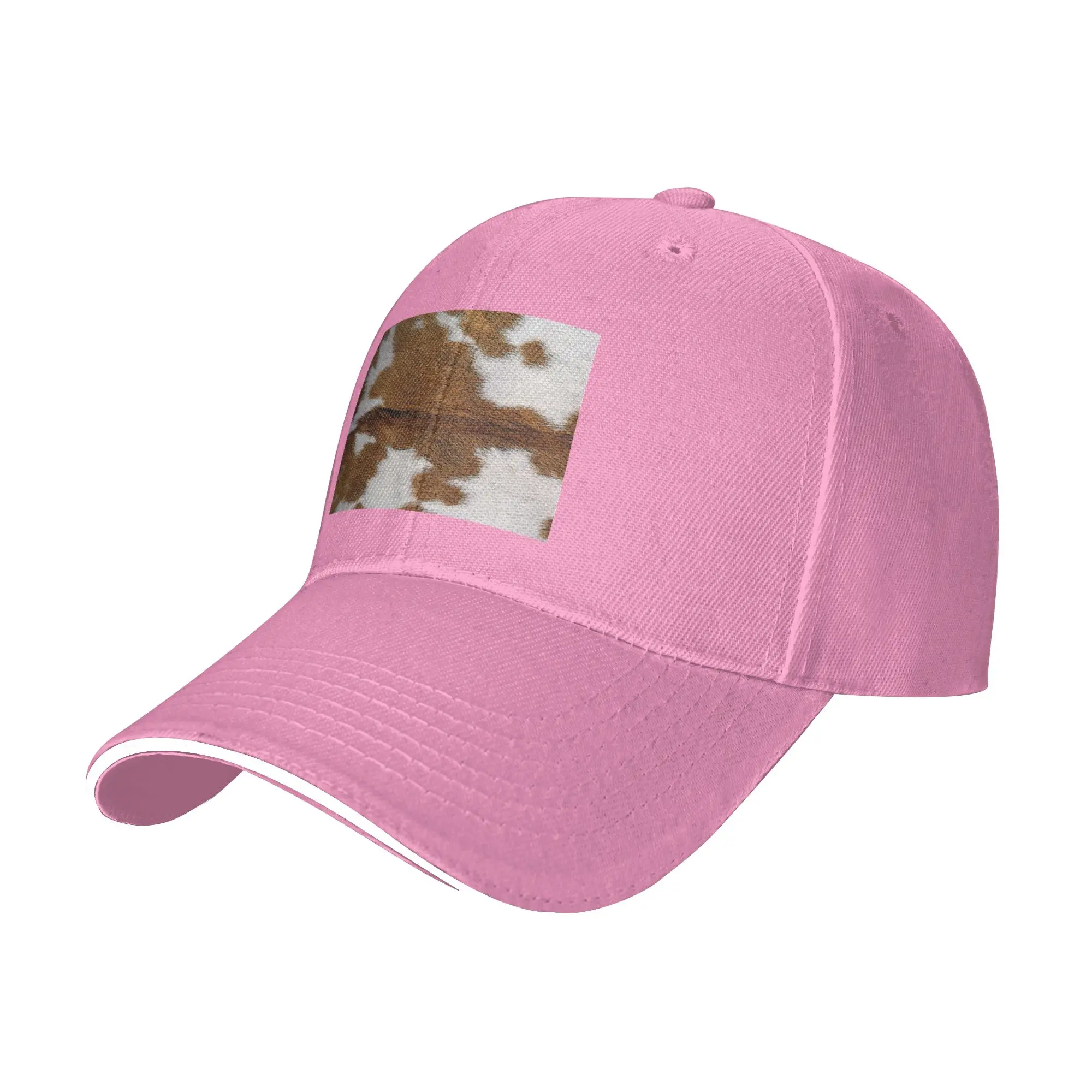 Cow Fur Cowhide Texture Cow Skin Print Patter  Cap Baseball Caps Adjustable Hat Hip Hop Summer Unisex Baseball Hats Customizable