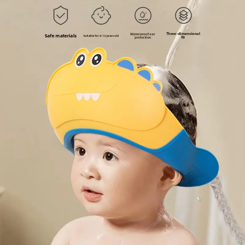 

Детская шапочка для шампуня, детская водонепроницаемая шапочка для душа, регулируемая шапочка для шампуня для новорожденных, удерживающая воду шапочка, артефакт для мытья волос ребенка