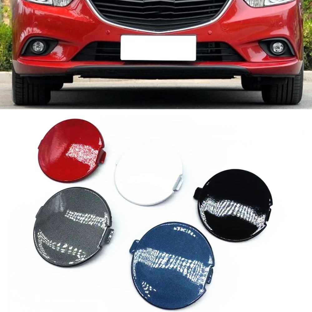Front Tow Eye Hook Round Cover Access Haul Piece Hole Cap Tug Trailer Panel For Mazda 6 Atenza Sedan 2013-2017