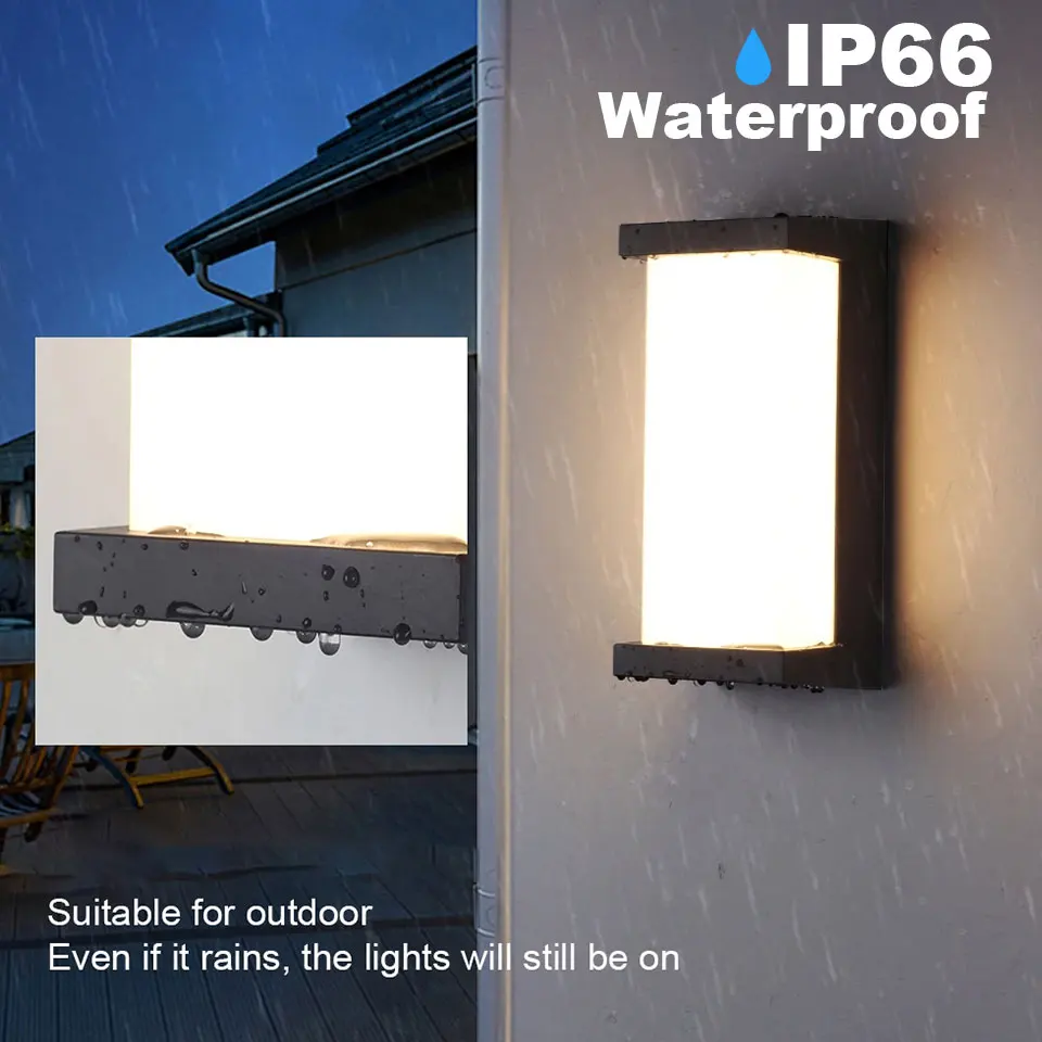 2 قطعة Led في الهواء الطلق الجدار ضوء مقاوم للماء IP66 AC85-265V Led الإضاءة في الهواء الطلق أضواء الشرفة شرفة مصابيح حديقة في الهواء الطلق الجدار مصباح