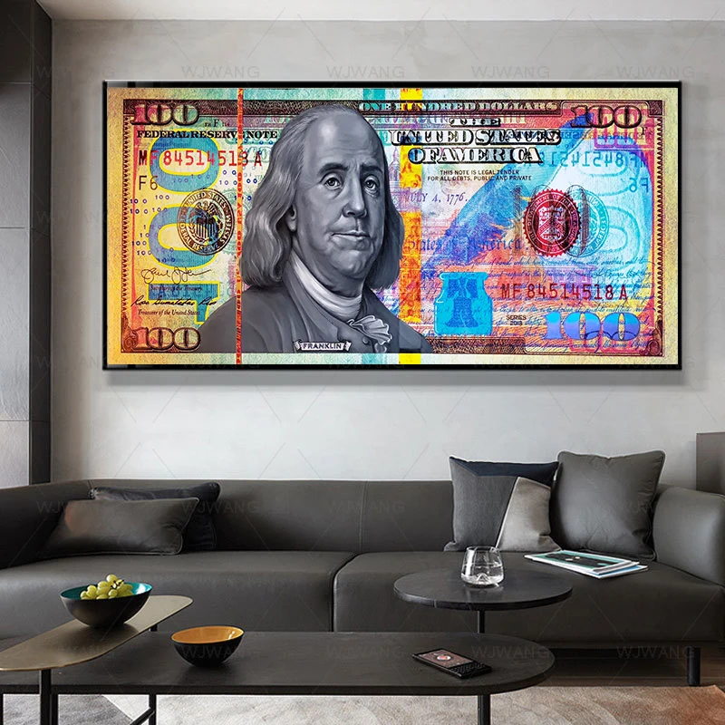 Граффити Money Art 100-долл Холст Плакат Современный Поп-Арт Холст Картина Плакат и Принты Настенная Картина Гостиная Домашний Декор Граффити Money Art 100-долл Холст Плакат Современный Поп-Арт Холст Картина Плакат и Принты Настенная Картина Гостиная Домашний Декор