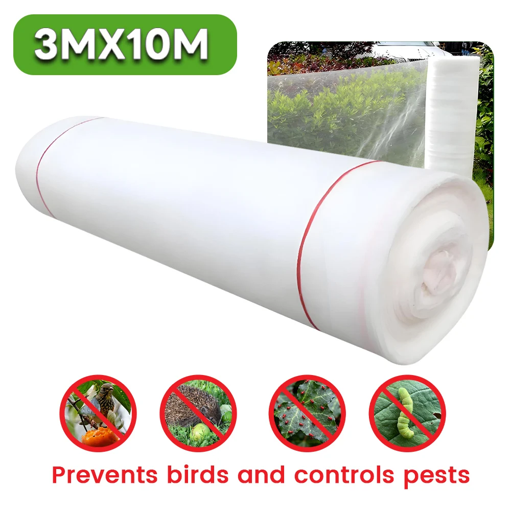 60Mesh Garden Insect Protection Net 3x10M Anti Bird Pest Netting Breathable Cuttable Plant Cover For Vegetable Fruits Greenhouse