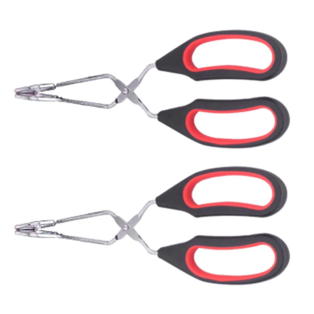 

2Pcs Barbecue Clip Heat Resistant Bbq Tong Food Grade Metal Plastic Non-Slip Cooking Tool for Pies Pizza Bread Fried Steak