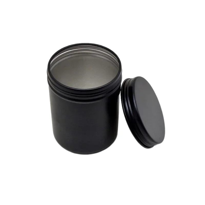 12pcs 200ml Black Metal Candle Tins Portable Tea Cans DIY Handmade Aromatherapy Candle Jars Cosmetic Cream Storage Containers