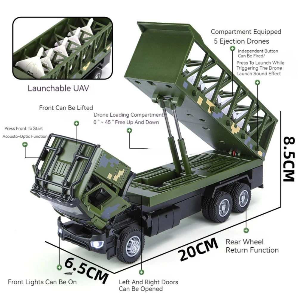 1:36 leopardo 2 tanque de batalha principal modelo brinquedos liga diecast Witness-136 drone som luz puxar para trás veículos militares para presentes do menino