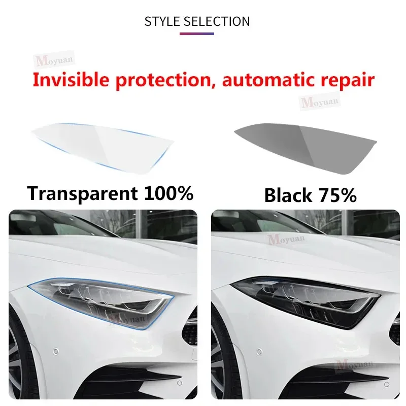 Película protectora para faros de coche, pegatina de TPU negra transparente para restauración de faros delanteros, para Mazda piezas 2020-2023, 2 CX-30