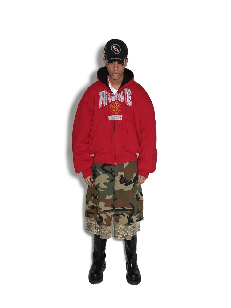 

Limited Edition Retro Camo Distred Loose Streetwear Couples 7/8 Pants HA7MS 25SS Vintage Sle Casual Trousers