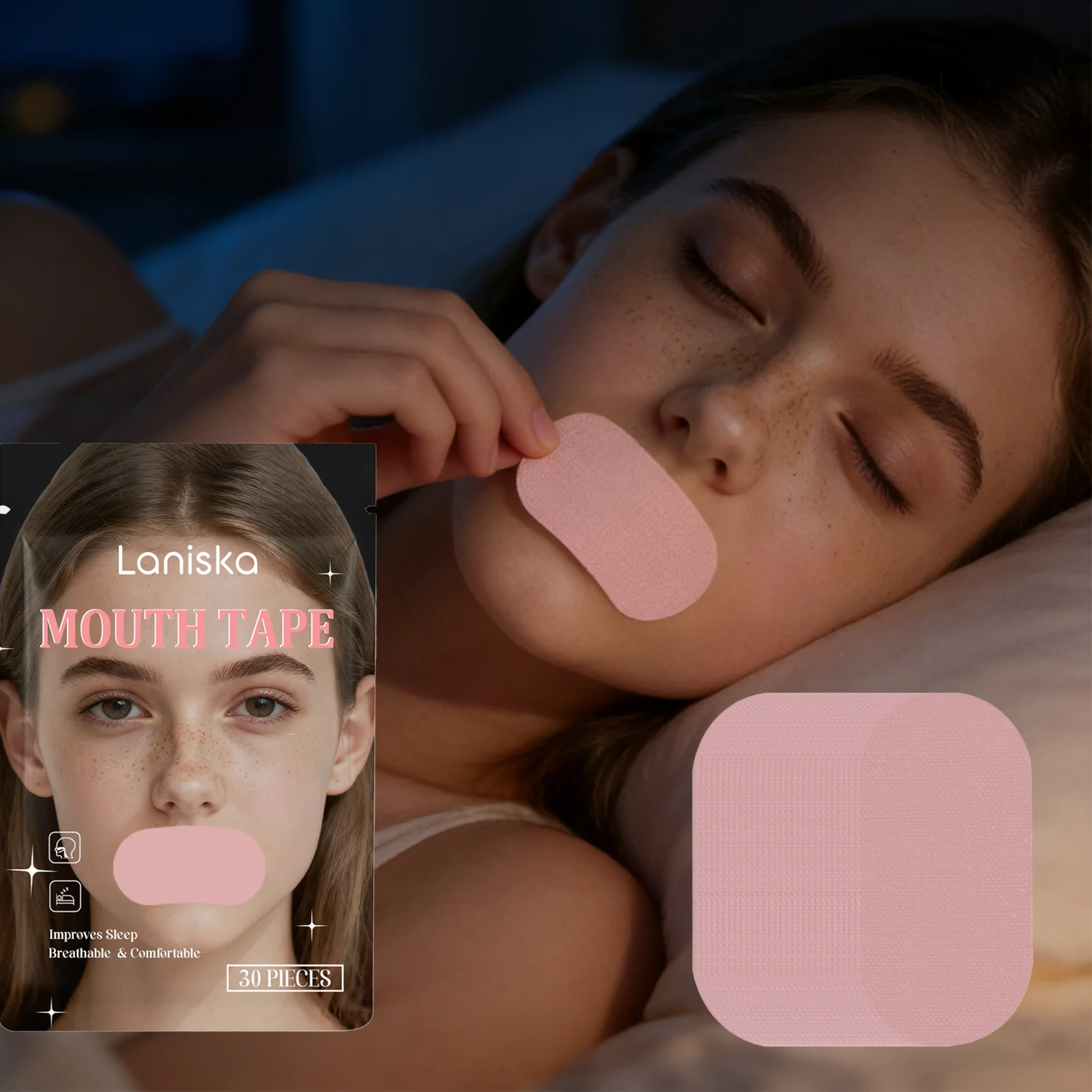 

30 Pcs Mouth Tape for Sleep Anti Snoring Mouth Strips for Better Breathing Night Sleep Care Stop Mouth Breathing Gentle Adhesive