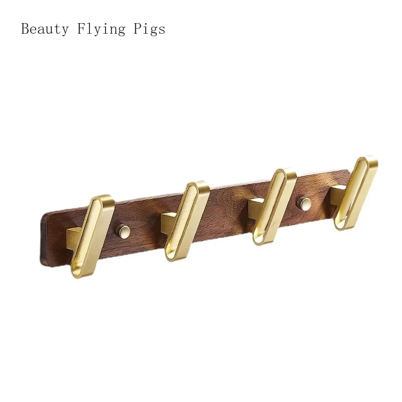 Light Luxury Creative Black Walnut Wood Hook Bathroom Towel, Clothes, Hat Hook Wall Storage Hook Bathroom accessories