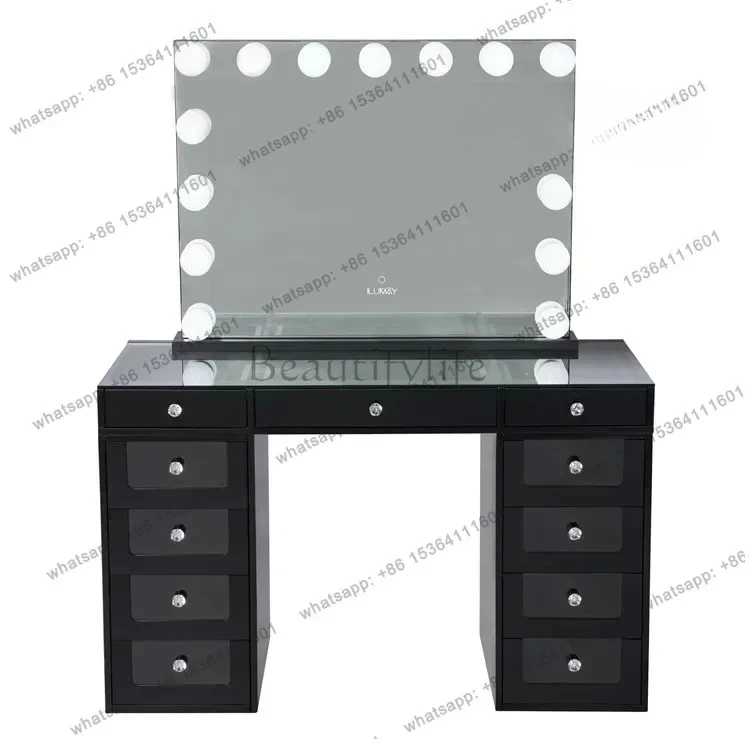 yj9 High Gloss Luxury Bedroom Dresser Table Makeup Desk Vanity Dressing Table with Mirror