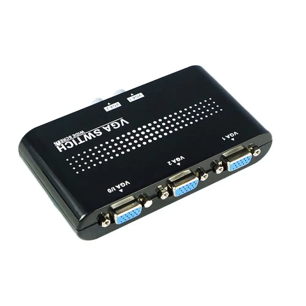 Divisor de conmutador VGA de 2 puertos, adaptador de interruptor de vídeo VGA, caja convertidora para accesorios de Monitor de PC