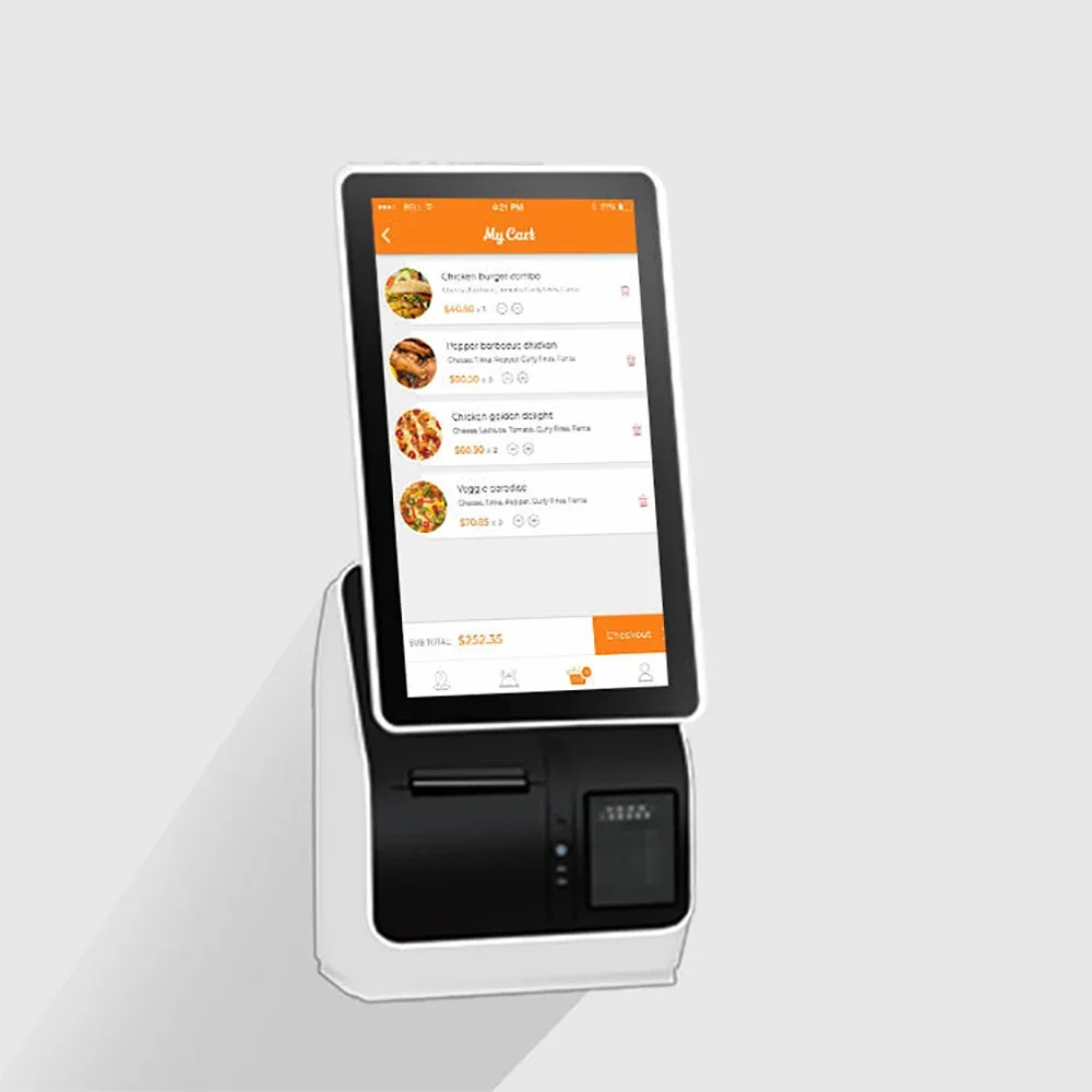 Masung 21.5 Inches Android Point of Sale System Order Touch Screen Checkout Self Service Cash Register Self Service Kiosk