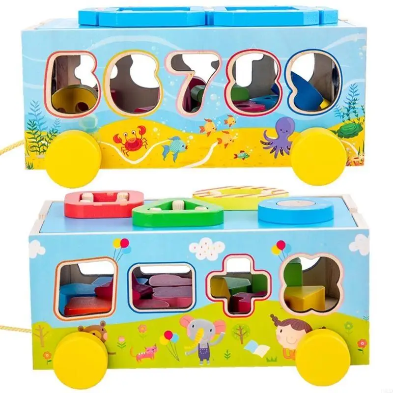F62Dシェイプ番号マッチング数学バスおもちゃ早期学習おもちゃカーニバルパーティーの好意