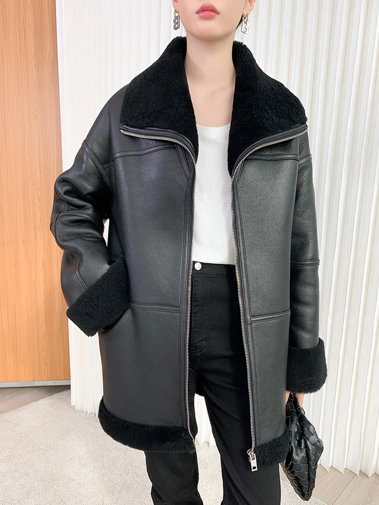 Winter New Fur Coat Women\'s Mid-Length Lamb Fur winter coat women  winter jacket women  fur coat  jacket women