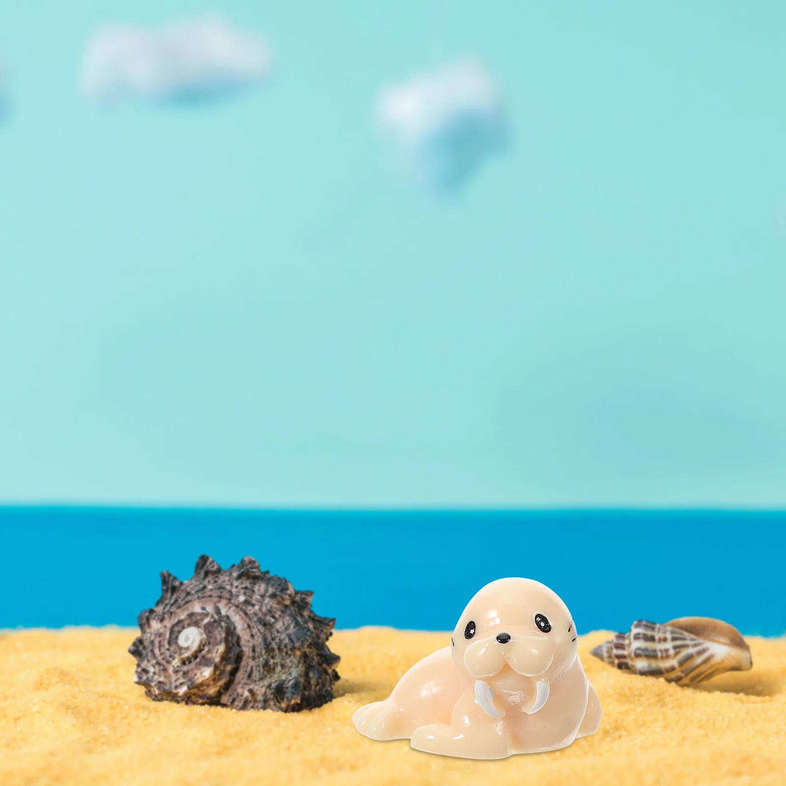 

6Pcs Ocean Landscape Decor Simulation Elephant Seal Resin Ornament Desktop Craft Decoration Educational Animal Adornment