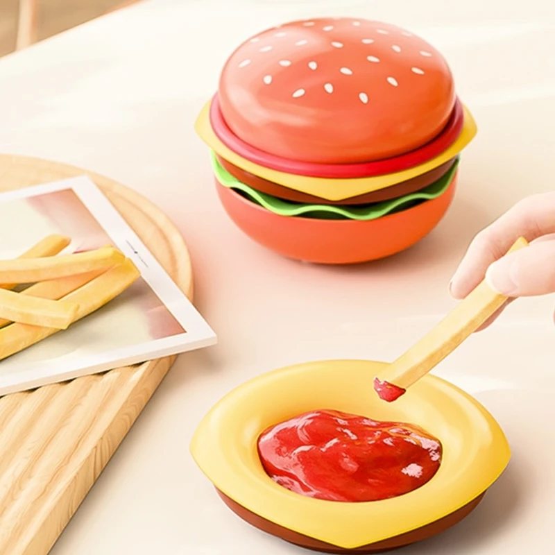5 Pieces Novelty Burger PP Plates Bowls Kitchenwares Set Heat Resistant Materials Party Essential Tableware