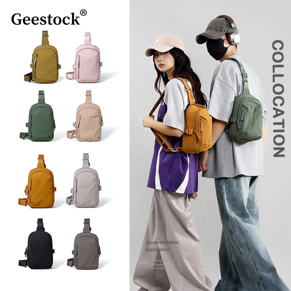

Geestock Multi Functional Outdoor Crossbody Backpack Casual Small Bag Sports Nylon Chest Bag Portable Waterproof Shoulder Bag