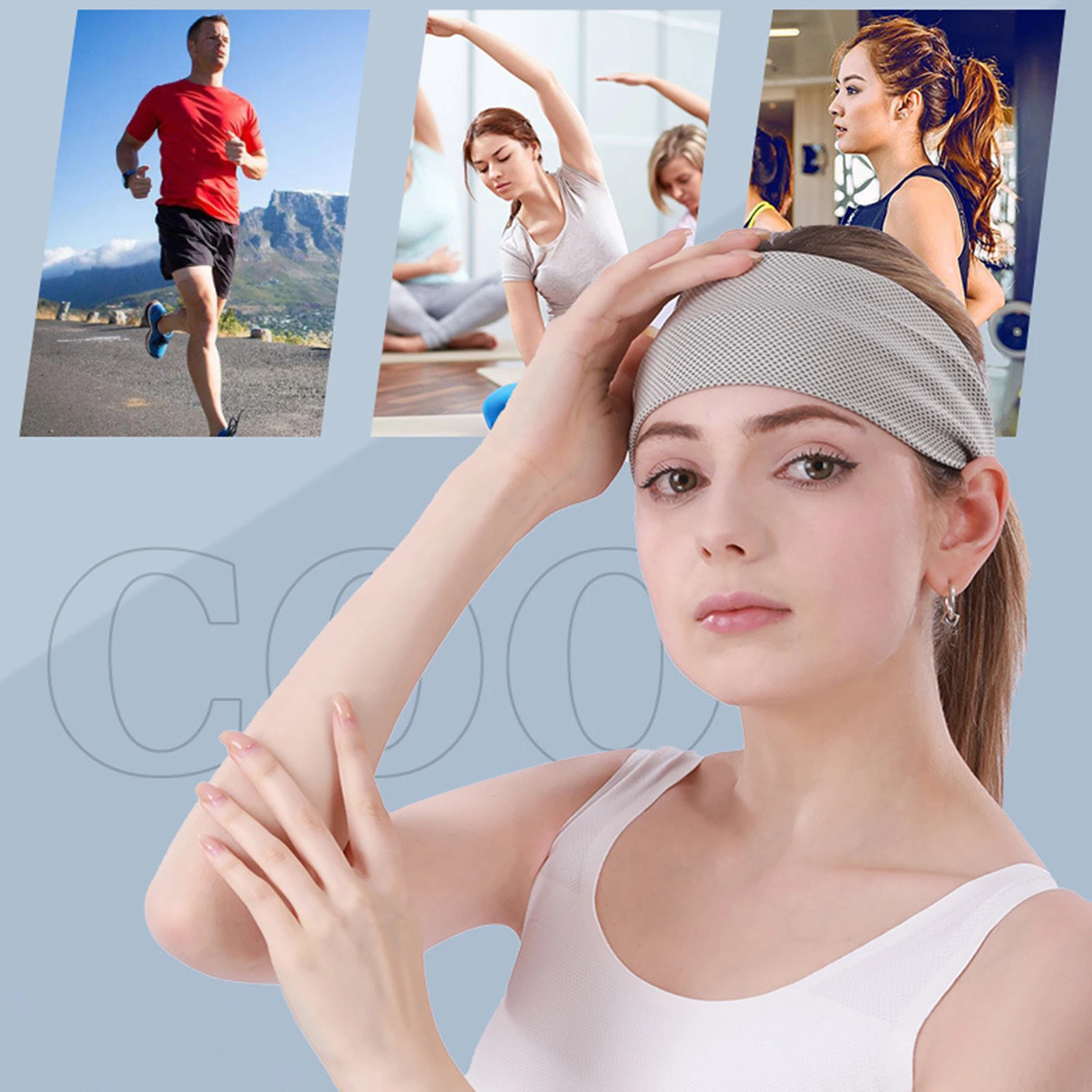 

High Elasticity Sweatband For Men And Women Trendy Sports Headband Cooling Sweat Absorbing Headband Fitness Exercise Headwears