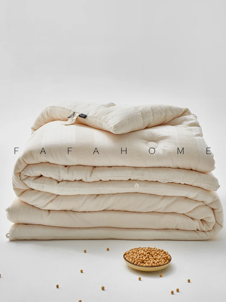 

Одеяло FAHOME Li Guan Qi с 30% соевым протеином и волокнами, оригинальное, из чистого хлопка, теплое, всесезонное