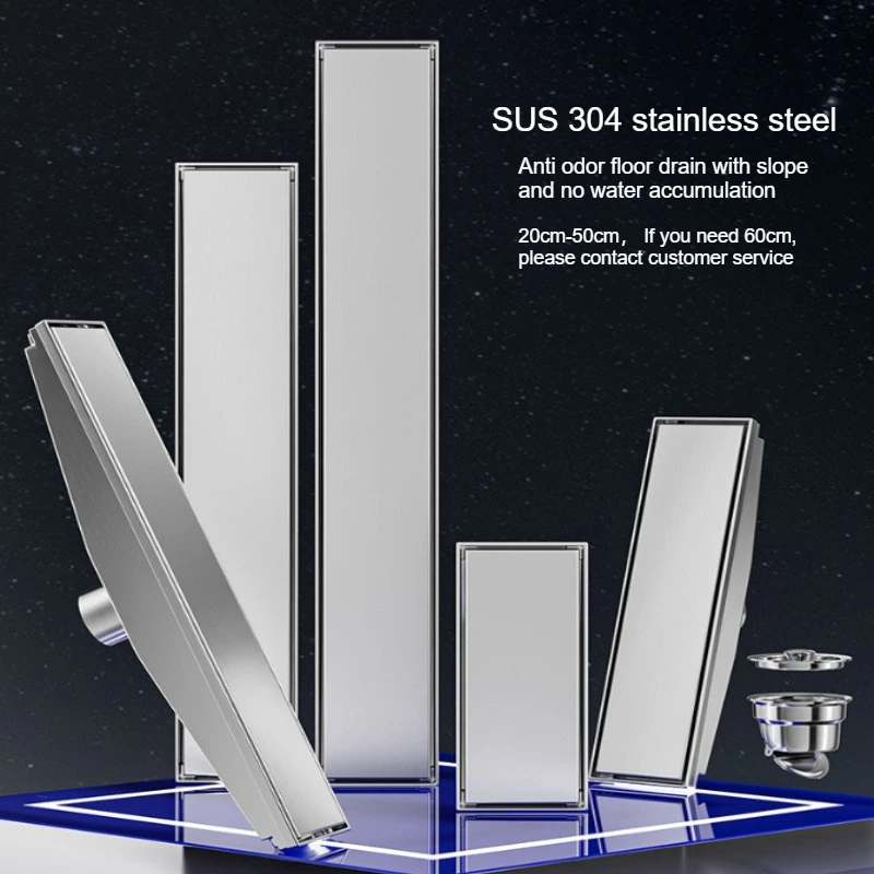 

Bathroom shower deodorant floor drain with slope design hidden type,can be inlaid with tiles 304 stainless steel floor drain