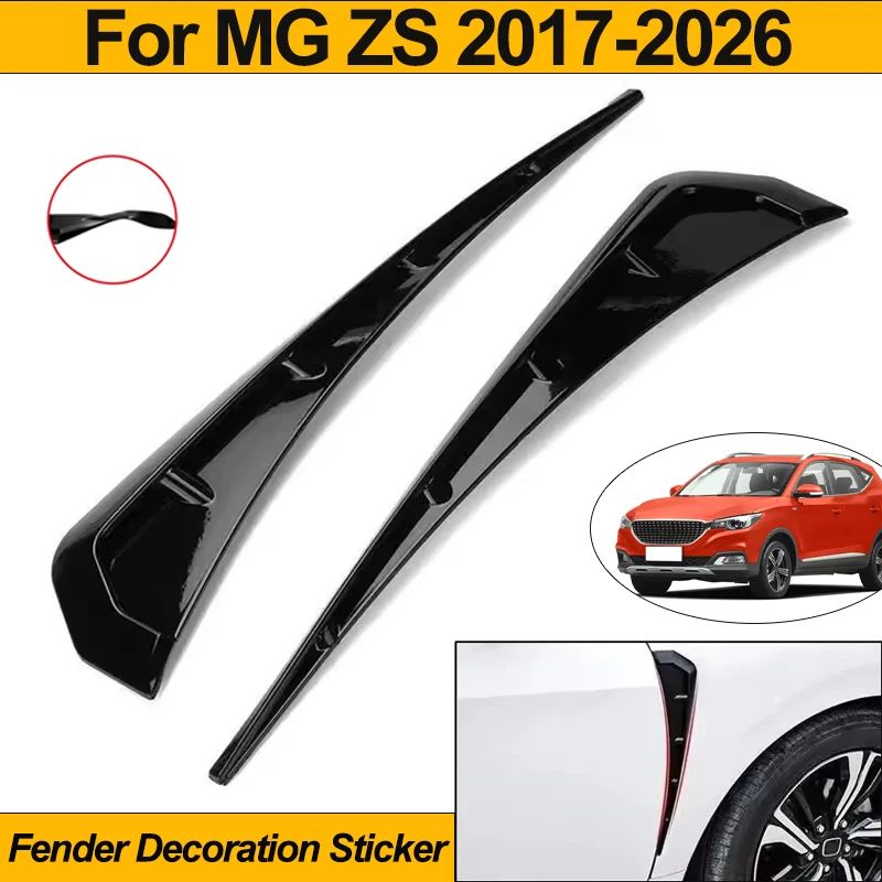 For MG ZS 2017-2026 2Pcs Side Fender Spoiler Wind Knife Side Gills Air Vent Decor Stickers Car Styling 2018 2019 2020 2023 2025