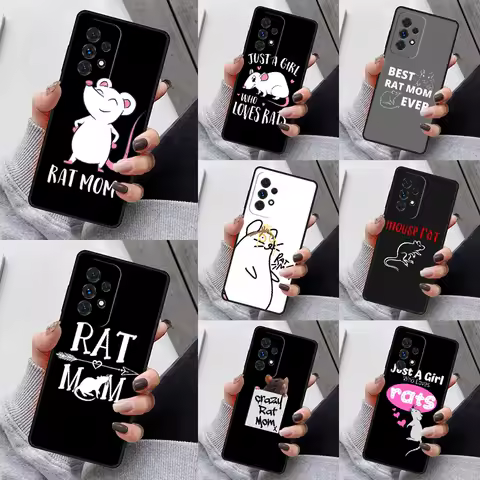 Rat Mom Phone Case For Samsung Galaxy S23 S21 S20 FE S24 S22 Ultra Note20 S10 S9 S8 Plus A40 A52 A12 A13 A53