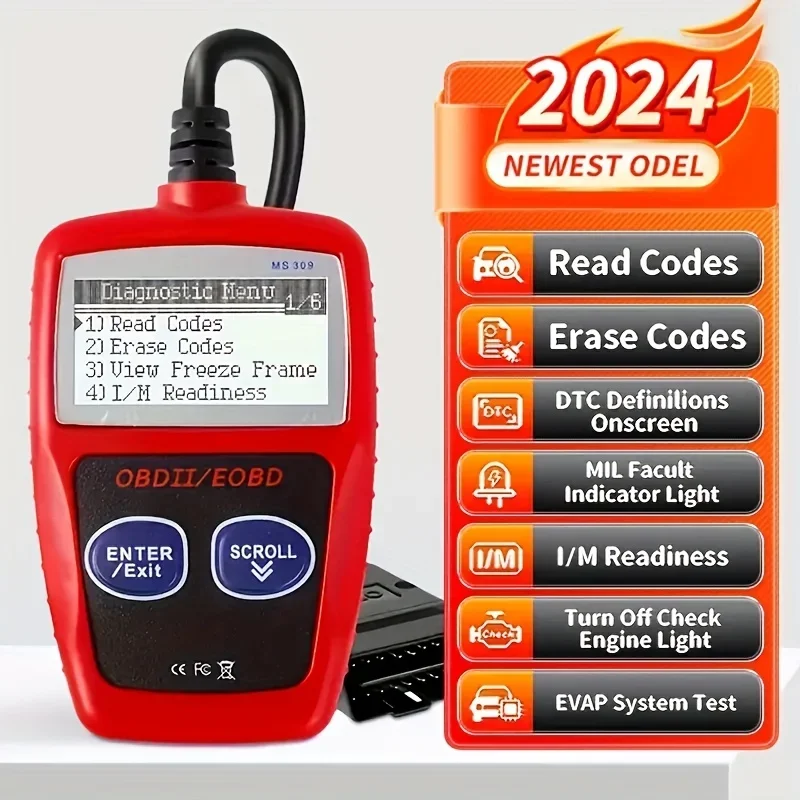 MS300 OBD2 Scanner: Turn Off Check Engine Light & Read/Erase Fault Codes Instantly!