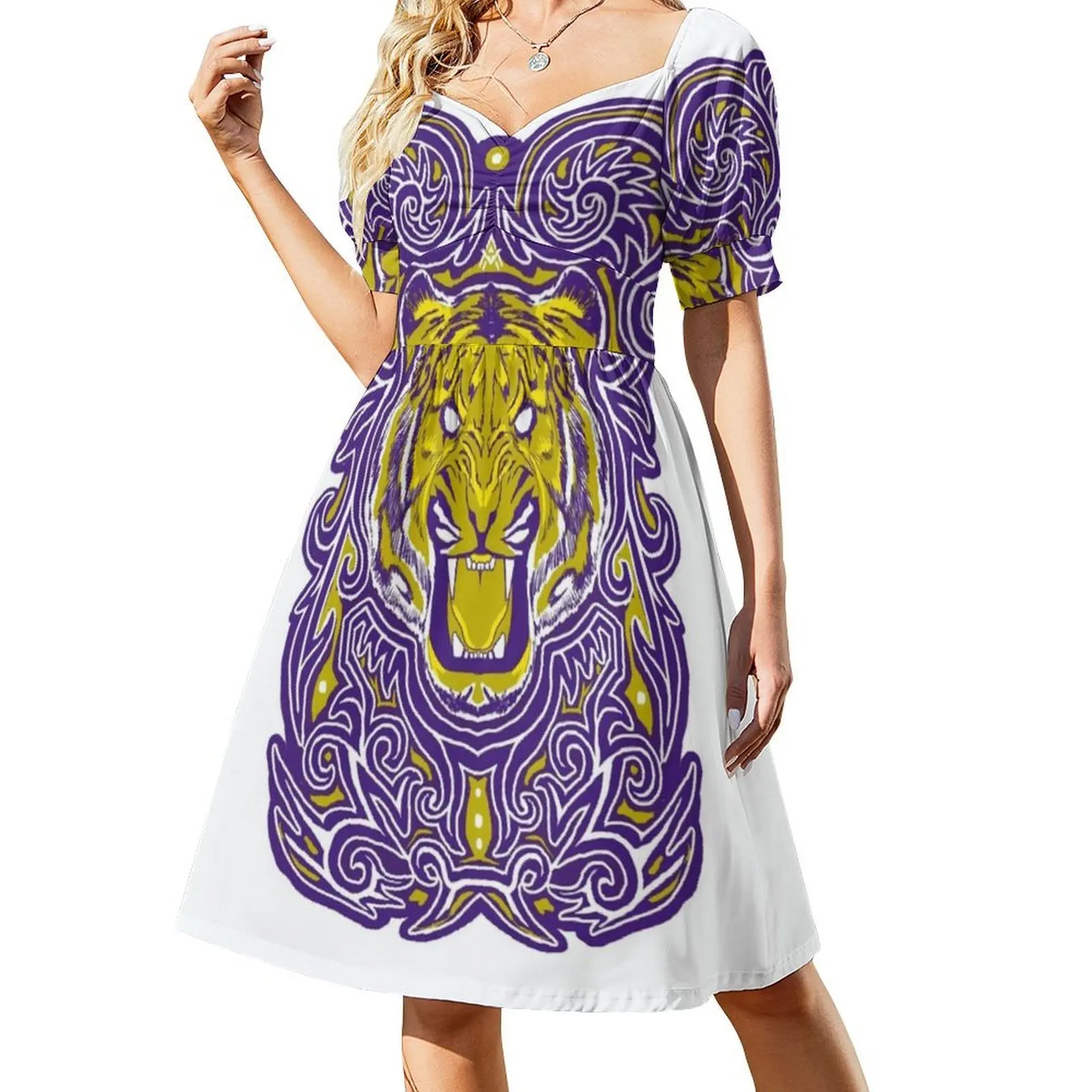 فستان كاجوال على الطراز الكوري بلون النمور النيلي للنساء فساتين مكتب يومية بسيطة للسيدات أرجواني أزرق نيلي فوشيا أرجواني