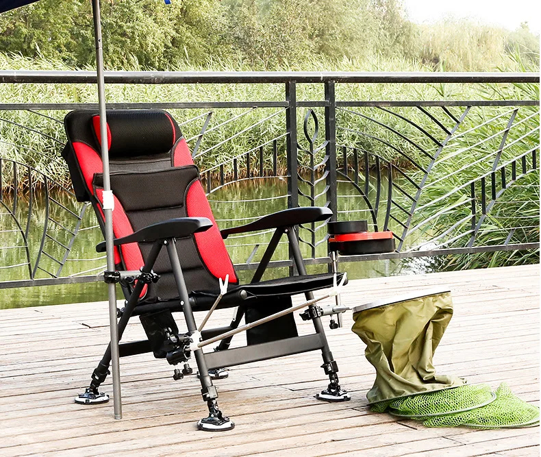 Hot Selling Multifunctional Portable  Style Reclining Aluminum Alloy Folding Fishing Chair for Raft Fishing Outdoor Fishing