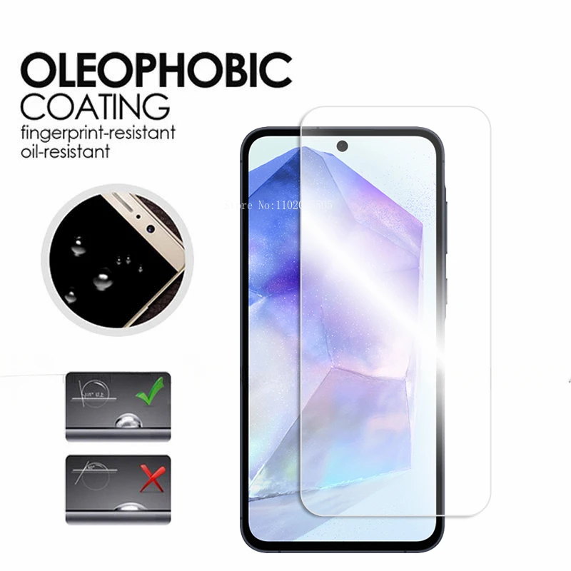 4PCS Screen Protector For Samsung Galaxy A55 Tempered Glass Samsung Galaxy A05 A05S A15 A25 A35 A55 5G Protective Screen Glass