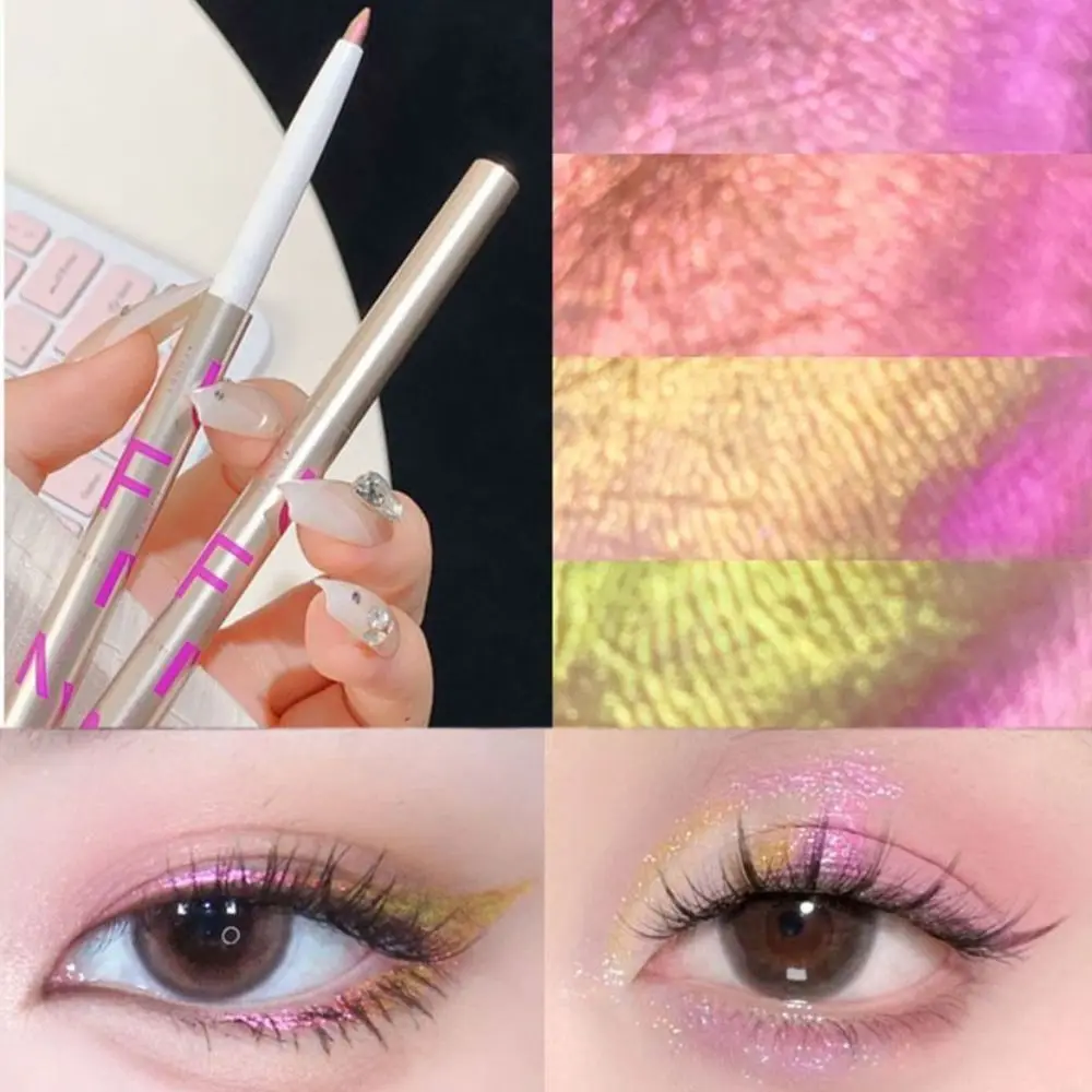 Waterdichte glanzende eyeliner-pen Snel droog Glad Glitter Hoogtepunt Oogschaduwpotlood Langdurige veegvaste eyeliner met pailletten Dames