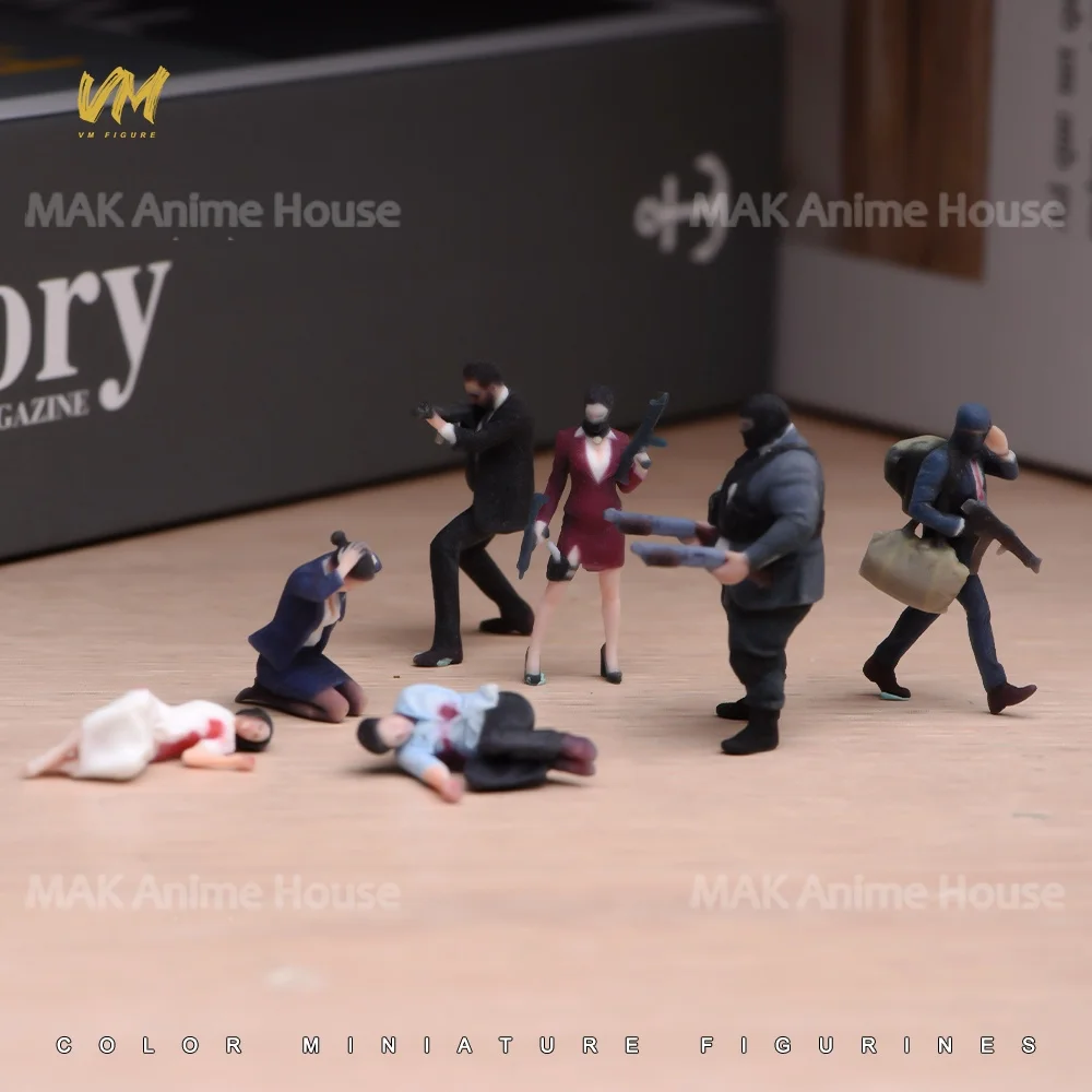 3D Print Figures 1/64 1/43 1/24 1/18 Masked Armed Robber Hostage Body Robbed Bank Overweight Men Realistic Model Scene Car Toys image 31