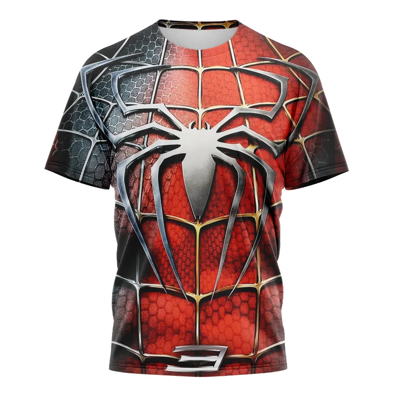 Miniso Spidermen 3D Printed T Shirts Casual Boy Girl Kids Fashion Streetwear Men Women Children Short Short Sleeve Cool Tops