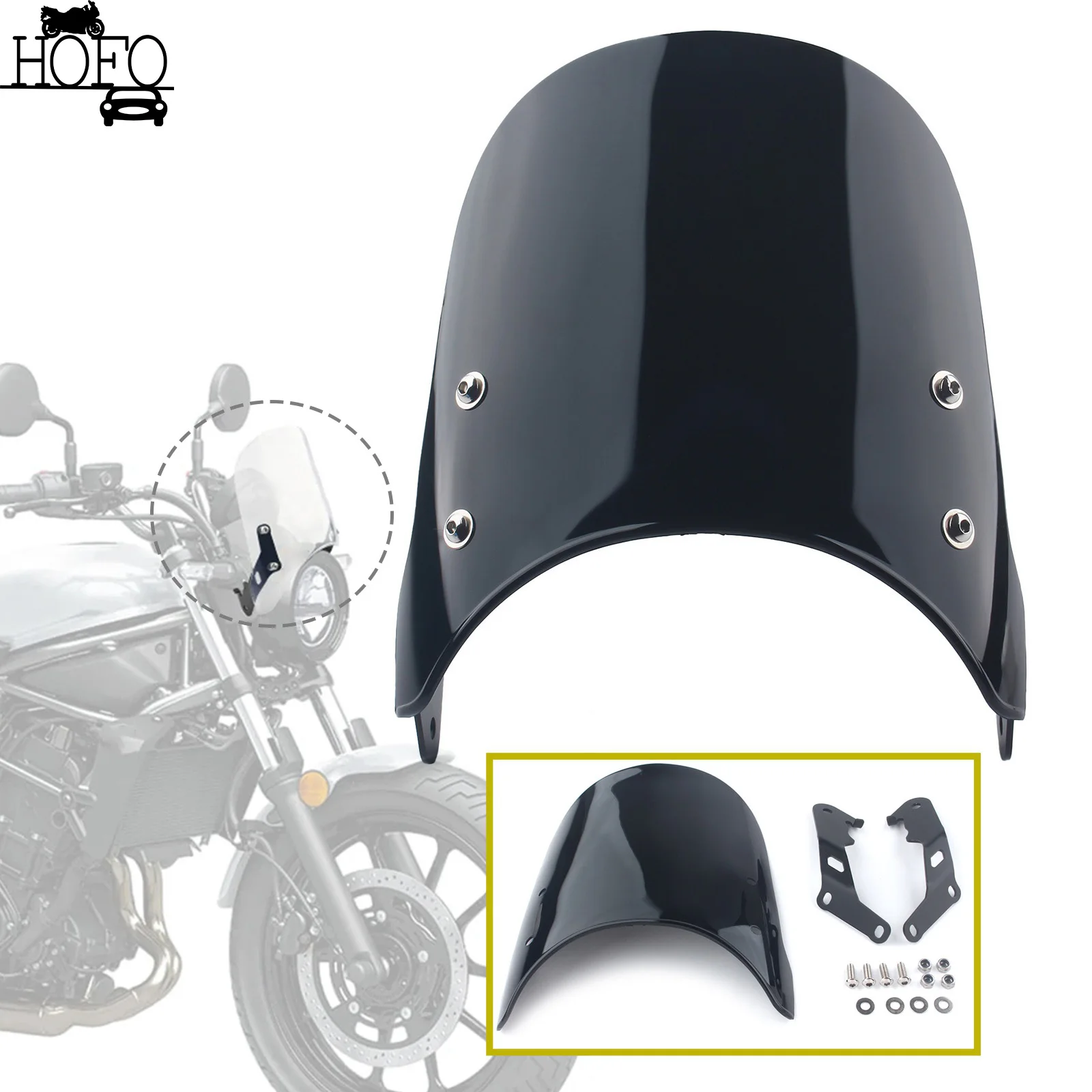 

Windshield Windscreen Protector Fit For KAWASAKI Eliminator 400/450/500 2023-24