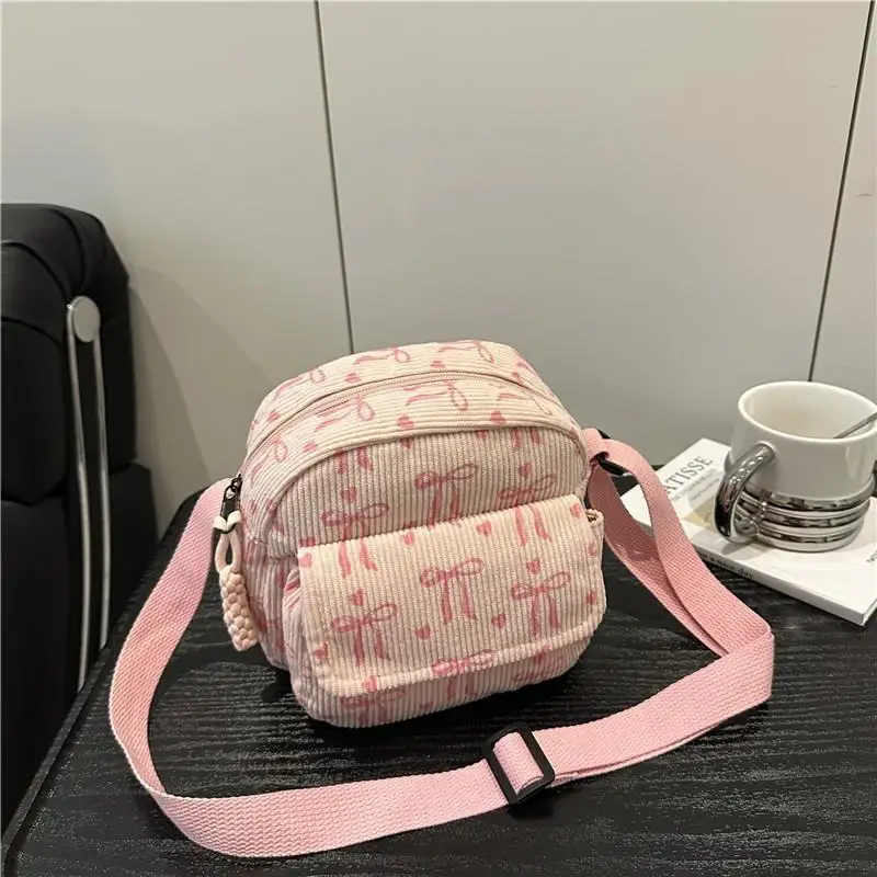 Bow Print Women Crossbody Bag Fashion Shoulder Bag Casual Sling Purse Large Capacity Daily Travel School Shopping Handbag