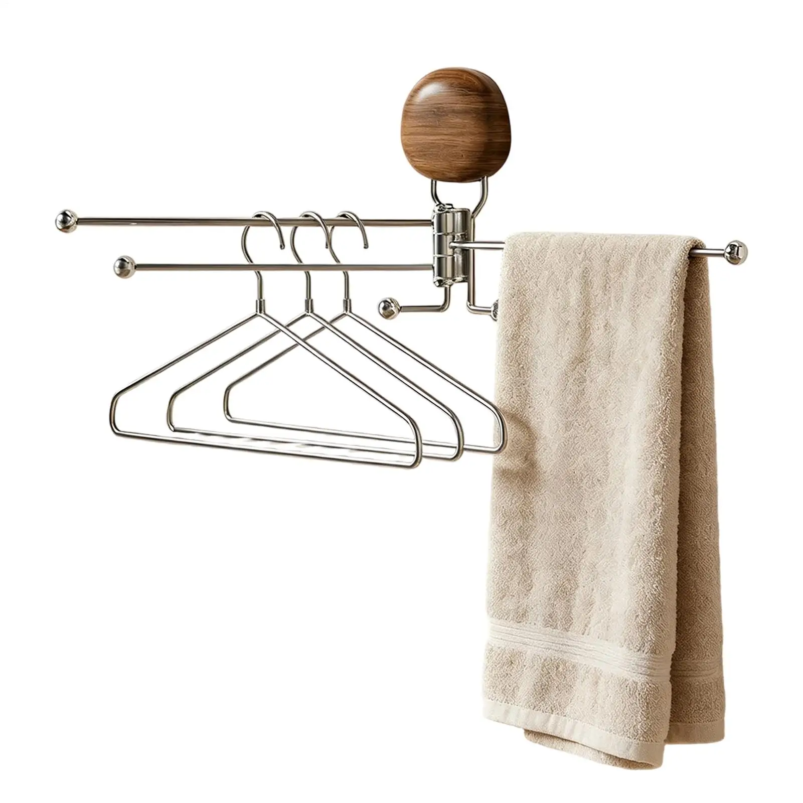 Bathroom Towel Rack With Sticker Multi-Bar Rotating Suction Cup Pole Towel Holder Wall Mount Towel Hanger Bathroom Rack