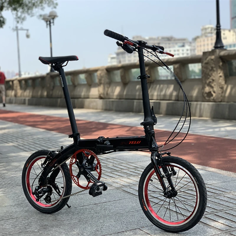 16 Inch Folding Bike 3-Speeds Commuting Bicycle Aluminum Alloy Frame Mini Velo BMX Foldable Pedals V-brake