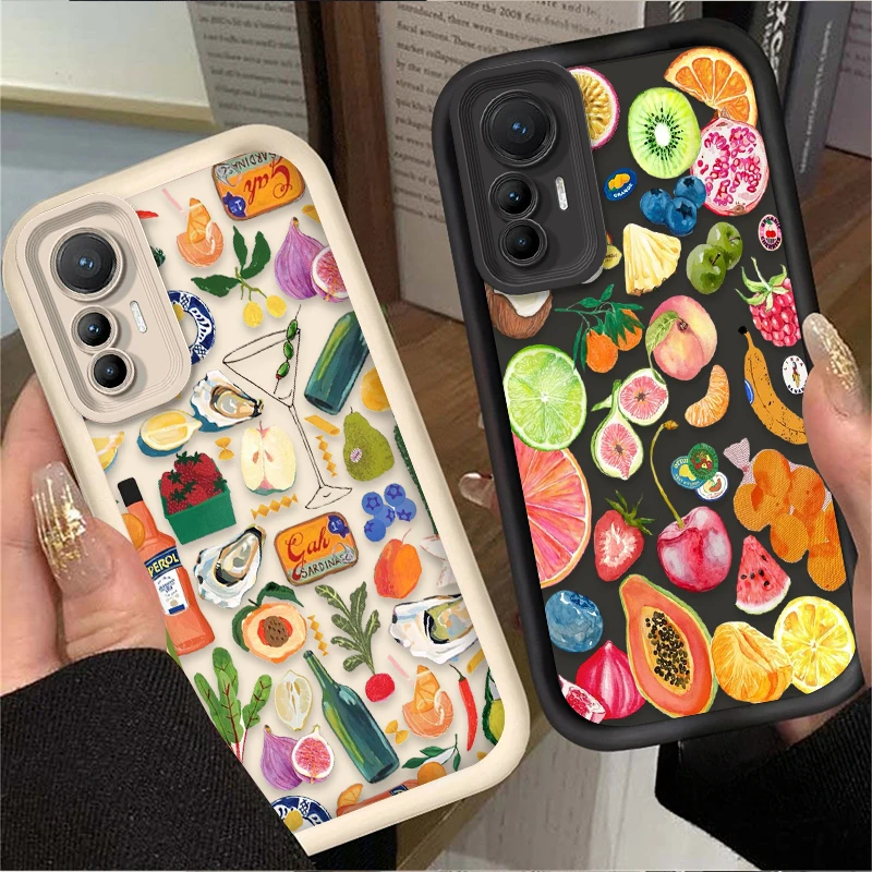 Fruit Vegetable Patterns Case for Xiaomi 13T 14T 12T 11T 13 12 11 Lite 5G NE POCO X6 X5 F6 F5 F3 X4 GT X3 NFC M5S C65 M6 Pro