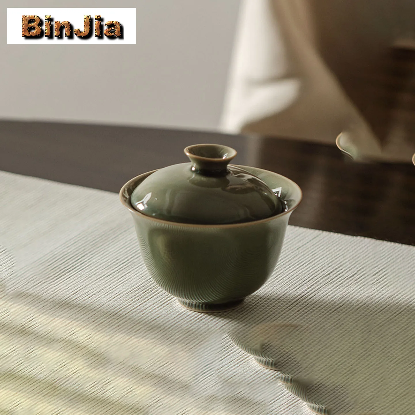 

110 мл Yue Kiln Celadon Gaiwan Антикварная чайная вареная чайная чаша с крышкой, комплект крышки для заваривания чая, миска для кафе, аксессуары, украшение, подарок
