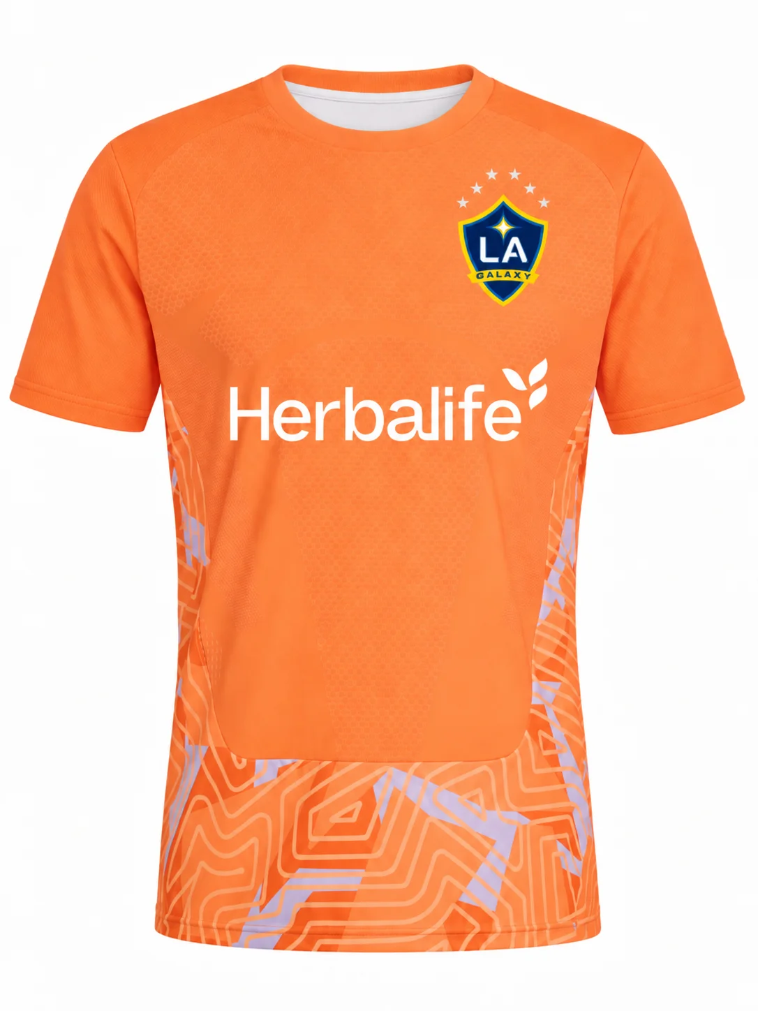 LA Galaxy 26-27 Home Soccer Jersey White Blue Gold Men Short Sleeve Crew Neck Football Shirt for Match Training