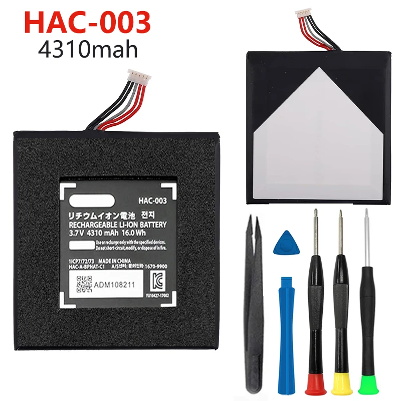 

Аккумулятор HAC-003, замена игровой консоли Nintendo Switch HAC-001, внутренняя модернизация, аккумулятор 4310 мАч с набором инструментов для ремонта «сделай сам»