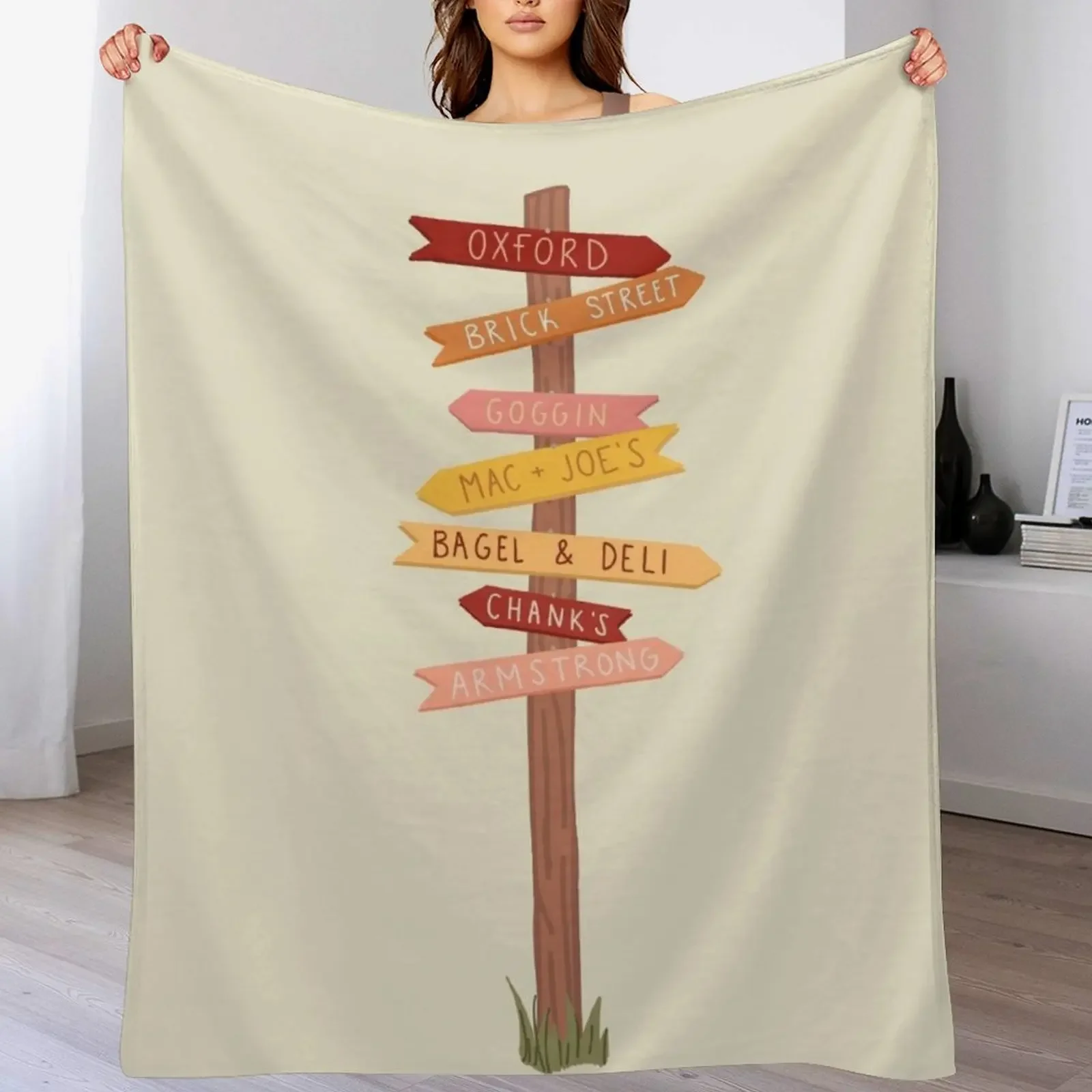 

Miami University Sign Post Throw Blanket Color Fast Cozy Throw Blanket