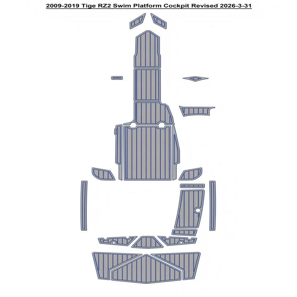 

2009-2019 Tige RZ2 Swim Platform Cockpit Pad Boat EVA Foam Faux Teak Deck Floor Mat SeaDek MarineMat Style Self Adhesive bhx5