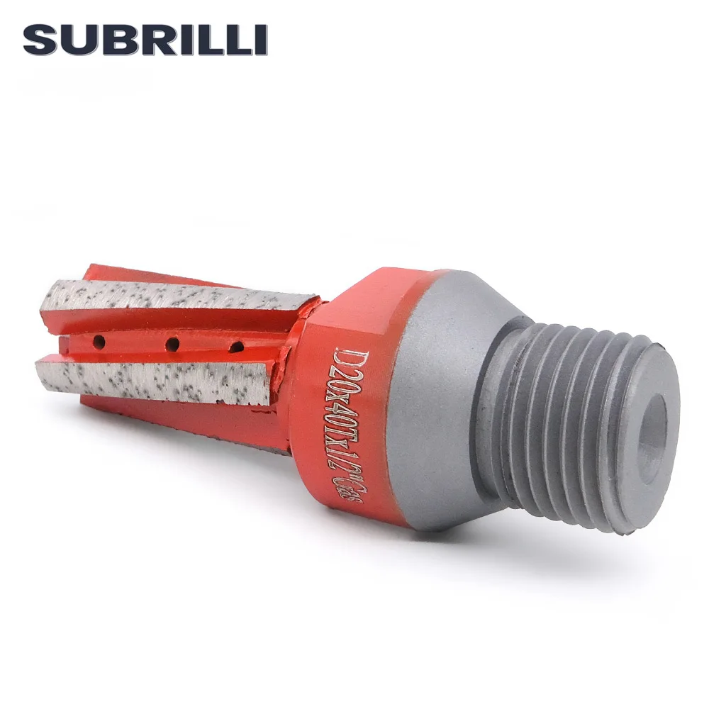 22 مللي متر الماس CNC إصبع بت حجر نحت القاطع بالوعة ثقب الحفر والطحن راوتر بت مع قطاعات شفرة بوتون