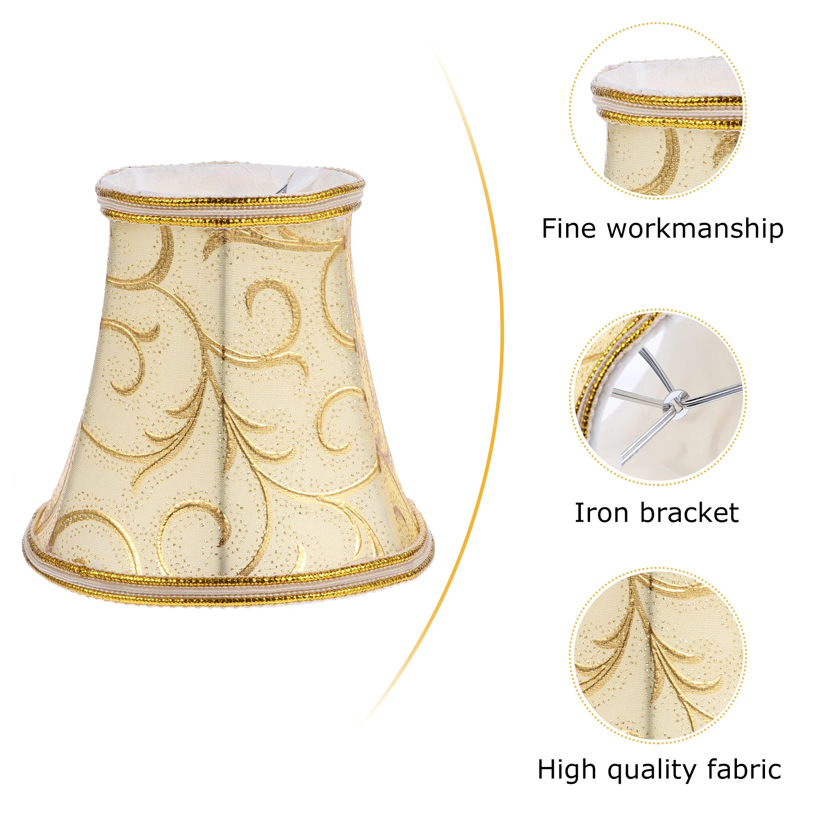 

Lamp Crystal Chandelier Lampshade Retro Decor for Table European Fabric Vintage